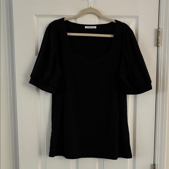 Adreamly Tops - Chic Black Puff Sleeve Blouse